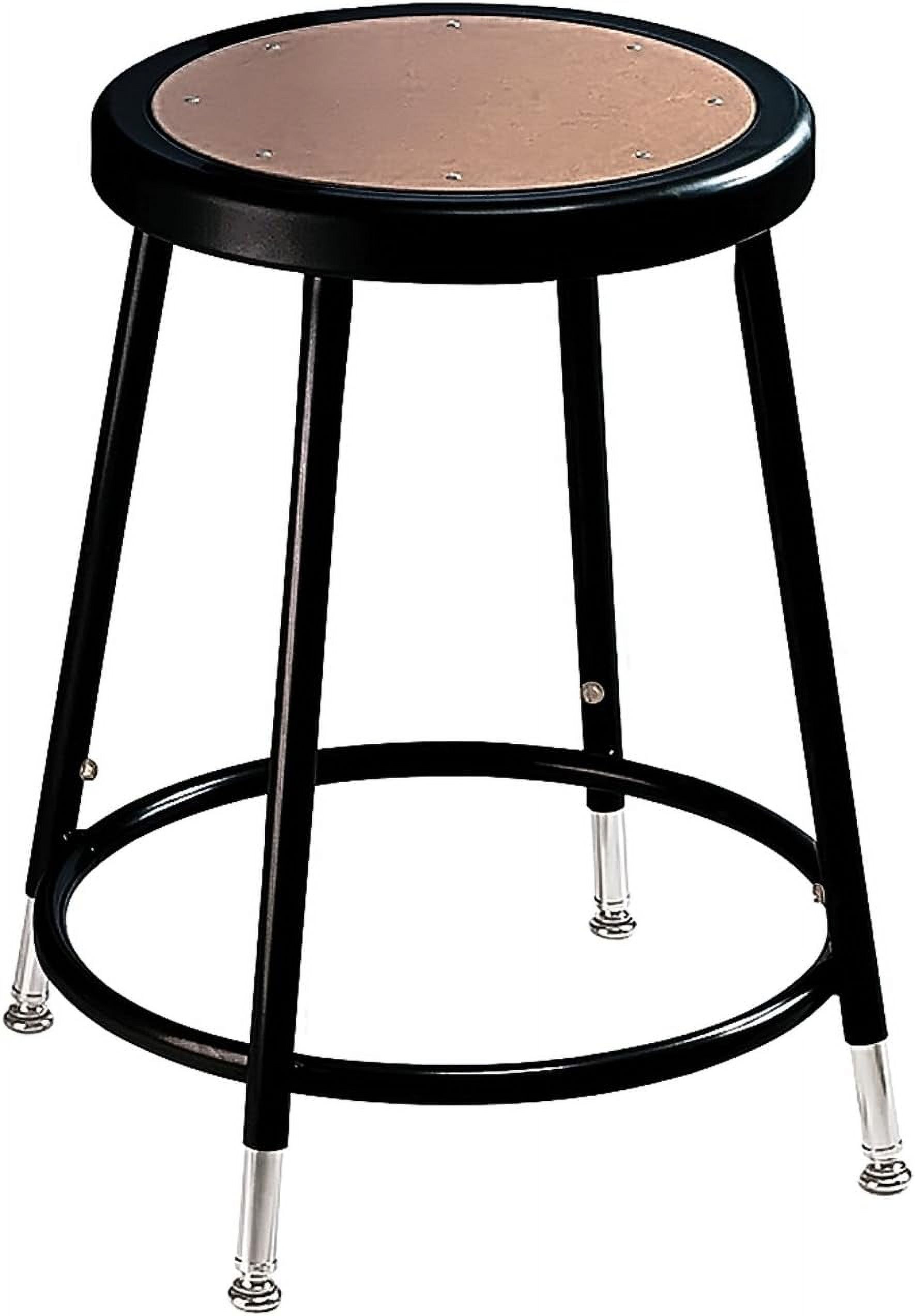 Black Adjustable Stool with Hardboard Seat