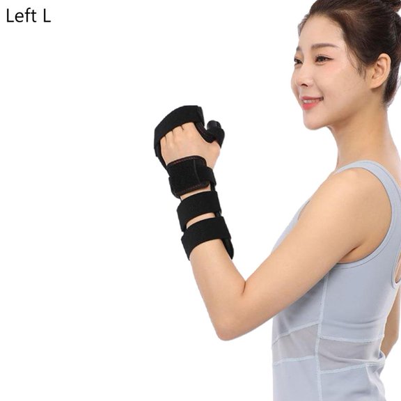 Black Adjustable Stroke Resting Hand Splint for Wrist and Arm Recovery, Breathable and Lightweight for Home or On-The-Go Use