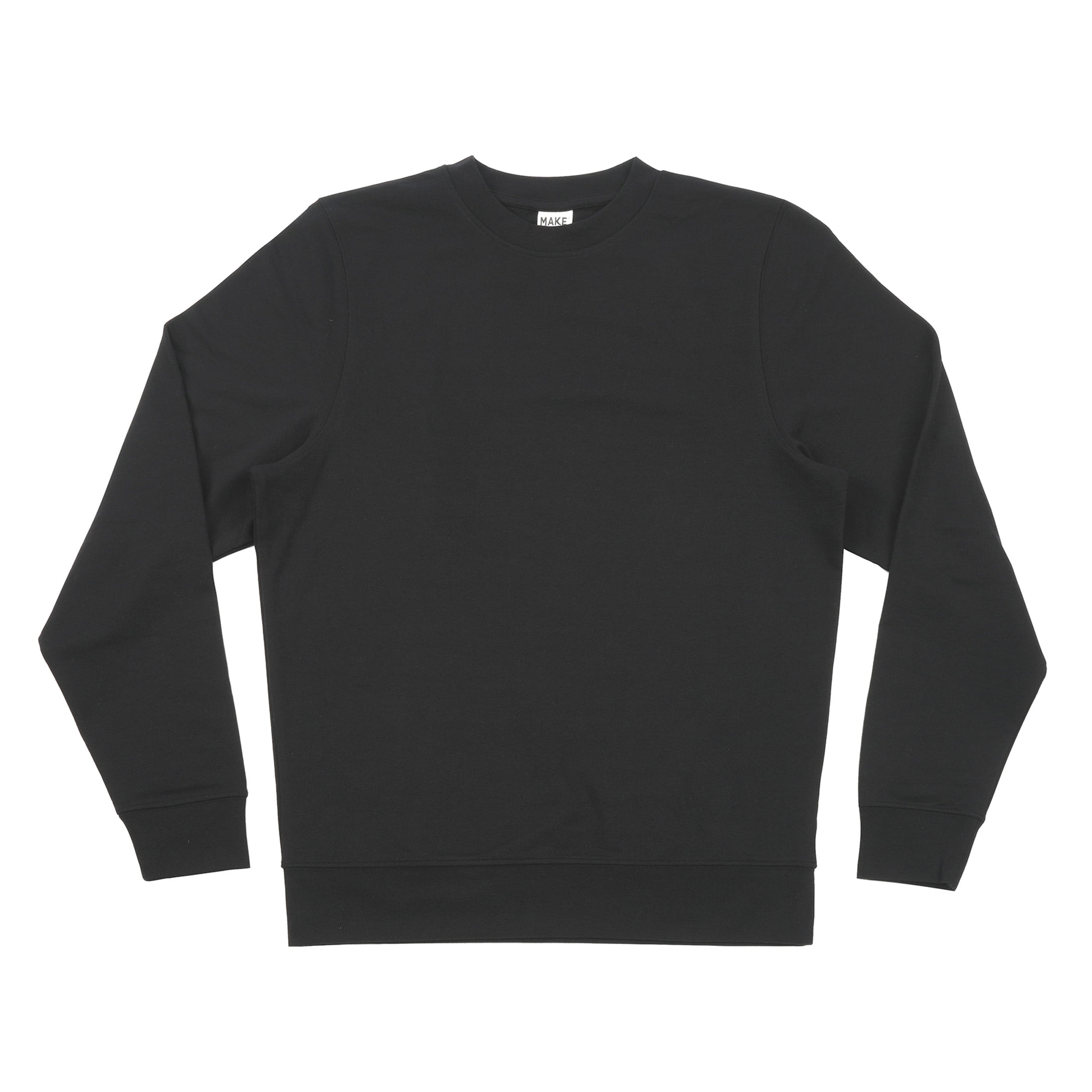 Make Market Black Adult Crew Neck Sweatshirt - Large Cotton-Poly Fleece Pullover for Vinyl Transfers & Fabric Paint, Unisex Fit for Custom DIY Apparel, 12 Pack