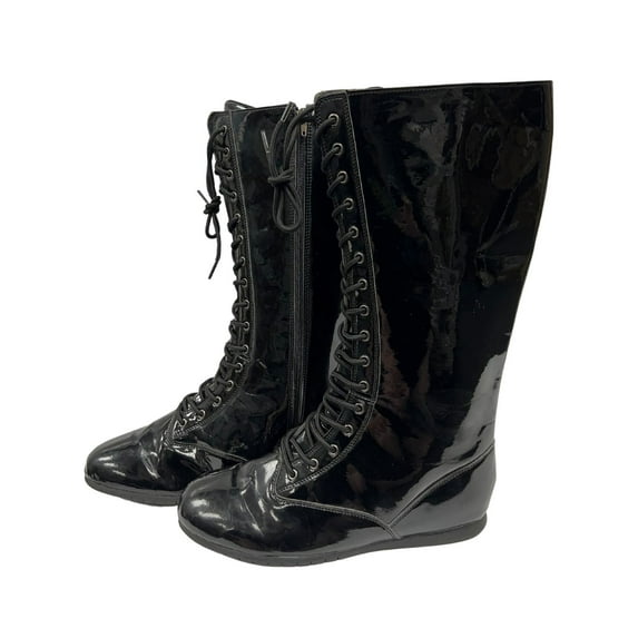 Black Adult Wrestling Boots-Adult Small