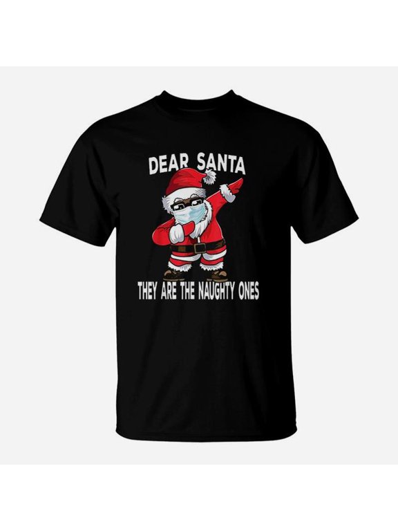 Black African American Christmas Dabbing Santa TShirt