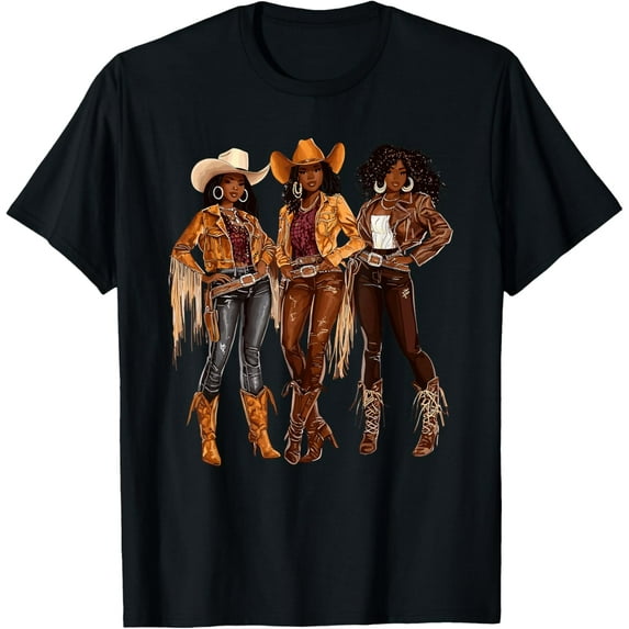 Black African American Cowgirl Western Country Texas Rodeo T-Shirt Unisex S-5Xl Hot Trending Shirt, Vintage Birthday Gift