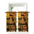 thumbnail image 1 of Black African Women Curtains 45 Inch Length,Sheer Curtains for Bedroom Living Room Window Boho Brown Elephant Giraffe Ethnic Rod Pocket Drapes Kitchen Curtains Small Half Window 42"x45" 2 Panels, 1 of 7