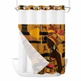 thumbnail image 1 of Black African Women No Hook Shower Curtain with Snap in Liner, Boho Brown Elephant Giraffe Ethnic Double-Layer Waterproof Fabric Shower Curtains for Bathroom Hotel Bathtub, Mesh Top 60"x72", 1 of 9