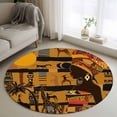thumbnail image 1 of Black African Women Round Area Rug 3.3 FT, Non Slip Small Entryway Kitchen Mat, Boho Brown Elephant Giraffe Ethnic Washable Soft Circular Rug Non-Shedding Door Mat for Bathroom Playroom Kids Room, 1 of 9