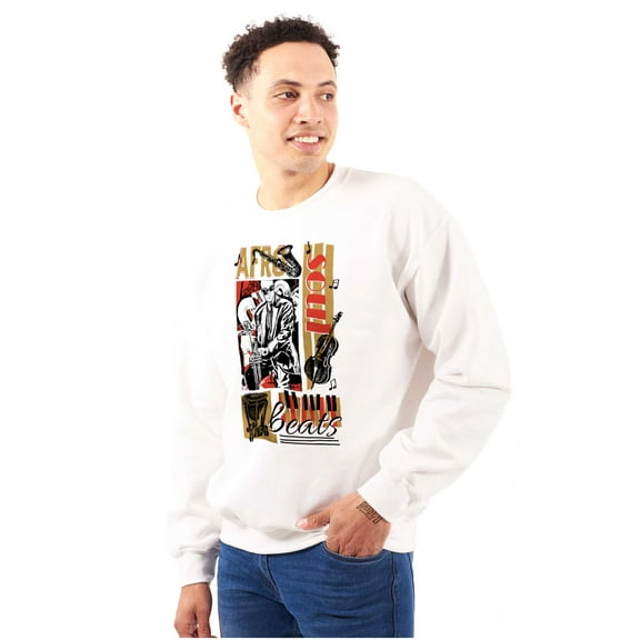 Black Afro Soul Beats Instruments Unisex Plus Fleece Graphic Sweatshirt Brisco Brands 4X
