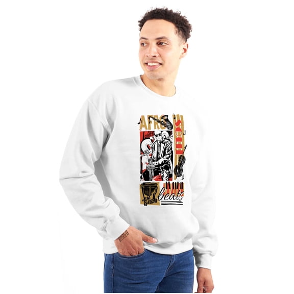 Black Afro Soul Beats Instruments Sweatshirt for Men or Women Brisco Brands X