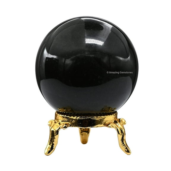 Black Agate Crystal Ball Sphere 2" Inches