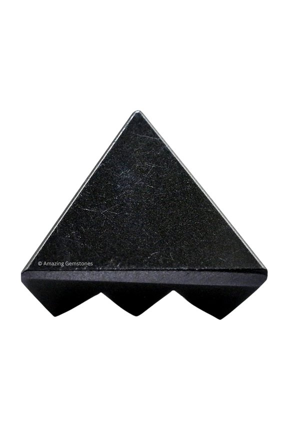 Black Agate Crystal Pyramid with 9 Pyramid Plate Bottom, 1" Mini Pyramid