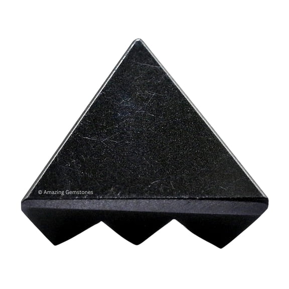 Black Agate Crystal Pyramid with 9 Pyramid Plate Bottom, 1" Mini Pyramid