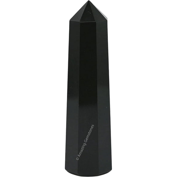 Black Agate Crystal Tower Obelisk Point (3" to 4" INCH)