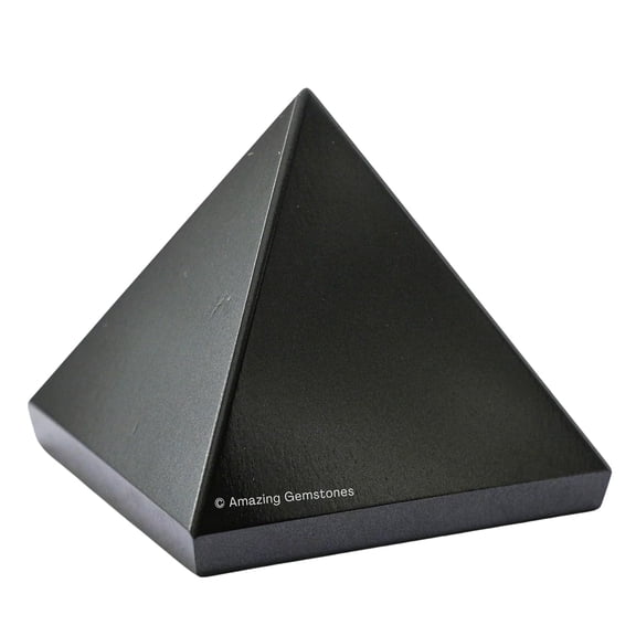 Black Agate Pyramid Crystal Healing Stones - 1.5" Pyramid