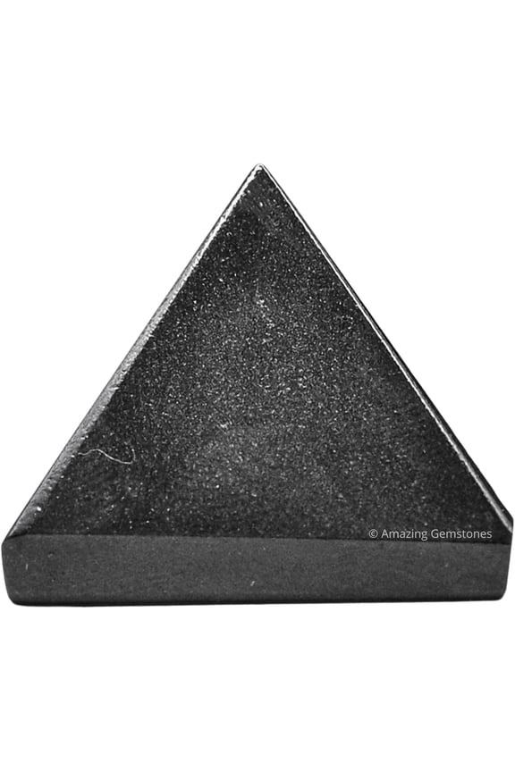 Black Agate Pyramid Crystal Healing Stones - 1" Inch