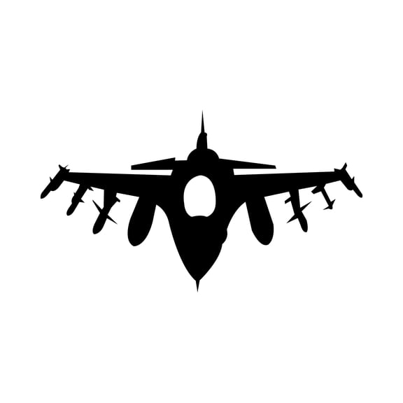 Black Aircraft Silhouette Themed Birthday Edible Icing Image Cake Topper, by Tnct.