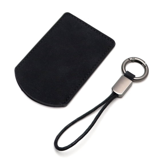Black Alcantara Leather Key Card Fob Case Holder Keychain For Tesla Model 3 Y S X Cybertruck Card Key