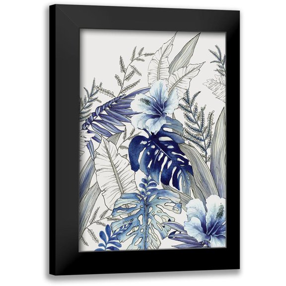 Black, Alex 13x18 Black Modern Framed Museum Art Print Titled - Blue Tropical Forest I