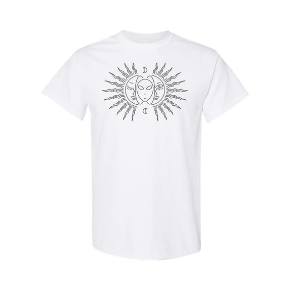 Black Alien Sun Graphic T-Shirt Women -Image by Shutterstock, Female XX-Large