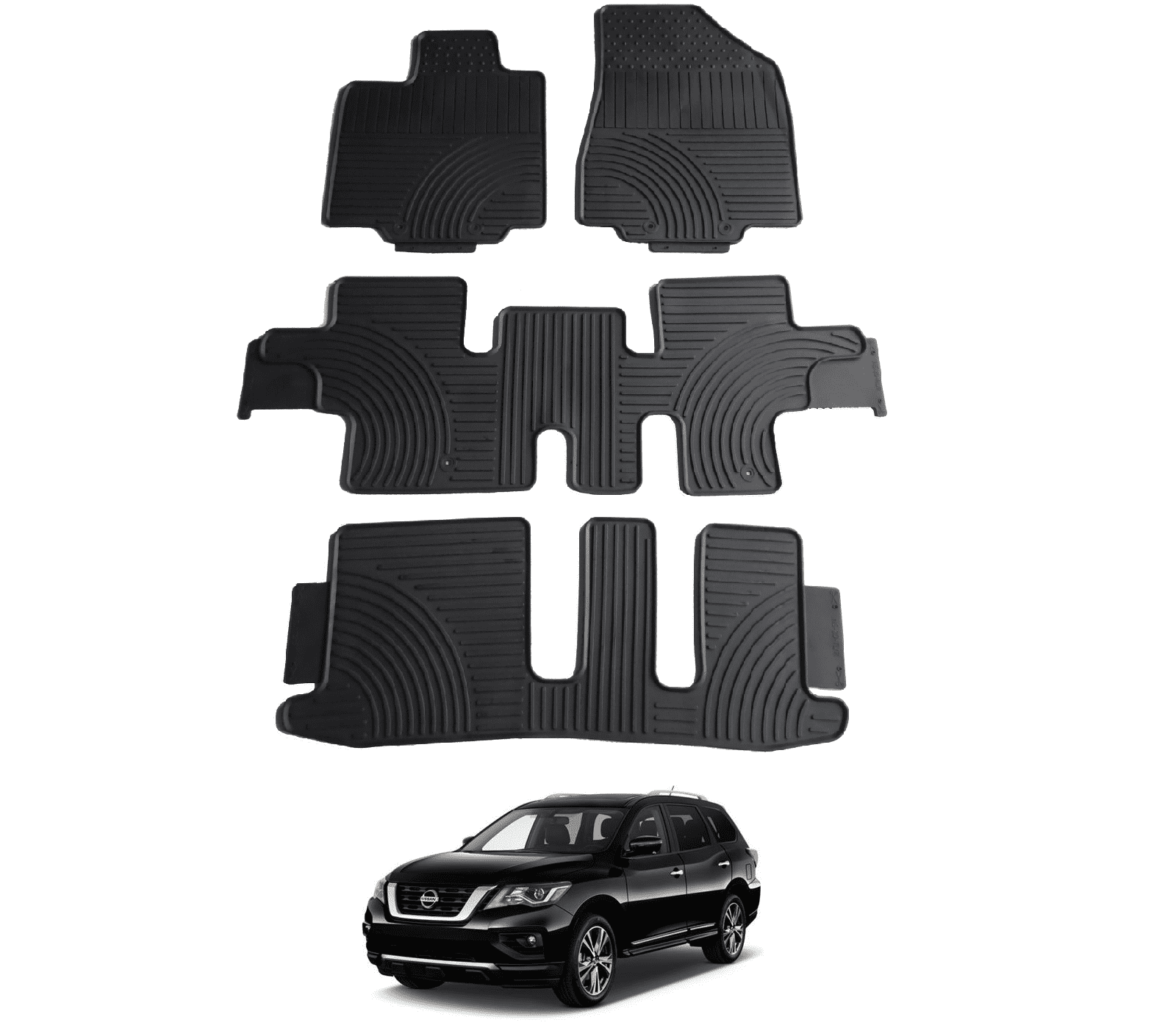 All weather tpe rubber car floor mat floor carpet waterproof floor liners  mats for Nissan Pathfinder Terra 7 seat