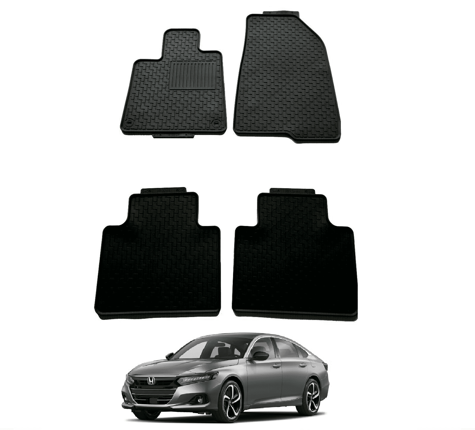 Black All Weather Floor Mats Set for Honda Accord 2018 2021