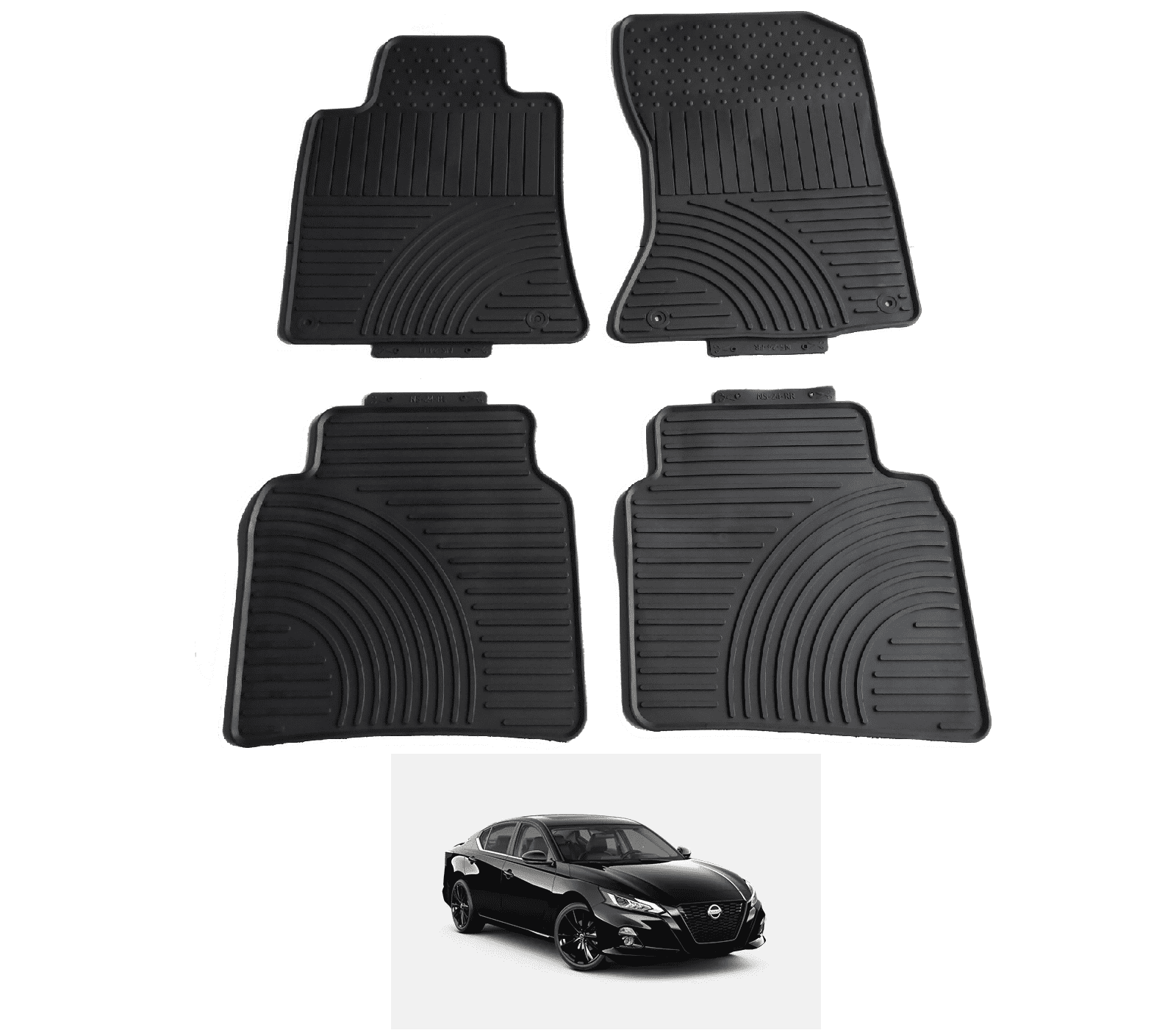 Black All Weather Floor Mats for Nissan 20192022 Altima