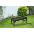 thumbnail image 1 of Black All-Weather HDPE Backless Adirondack Bench with Wood Texture for Patio, Backyard, and Balcony, 1 of 2