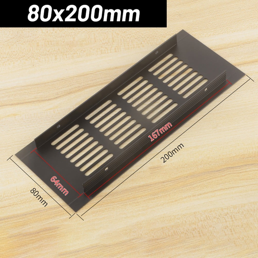 Black Alloy Rectangular Air Vent Grille Ventilation Cover for Cabinets ...