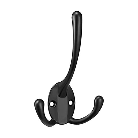 Black Alloy Wall Mount Coat Hat Hook Rust Resistant Heavy Load Compact Entryway Bathroom Towel Umbrella Storage Hanging Rack