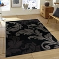 thumbnail image 1 of Black Allstar Brown Floral Design Modern Geometric Area Rug (3' 9" x 5' 1"), 1 of 7