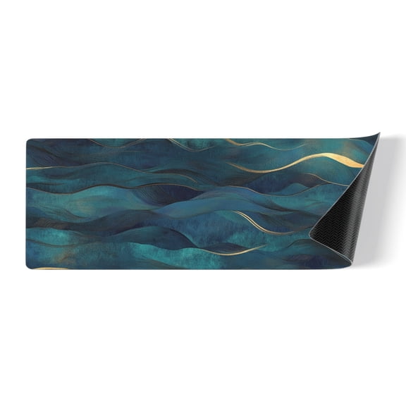 Black Alpine Rubber Sole Long Kitchen Mat