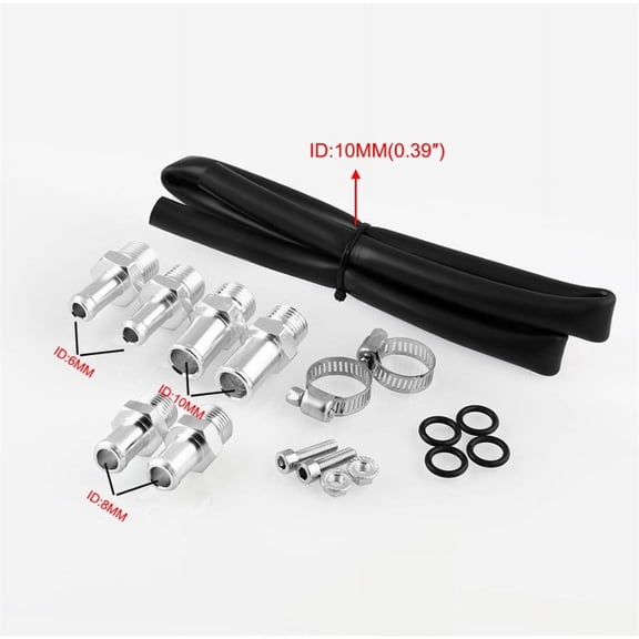 Black Aluminum 300ML Baffle Oil Catch Can Kit Breather Reservoir Tank Hose Clamp