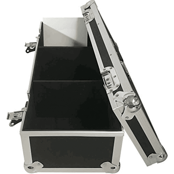 Black Aluminum 7" 45 RPM Record Storage Box (Holds Up to 300 Records)$$Furniture