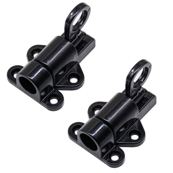 Black Aluminum Alloy Automatic Window Spring Locks (2-Pack) - Self-Closing Hardware for Sliding Doors Security Mechanism