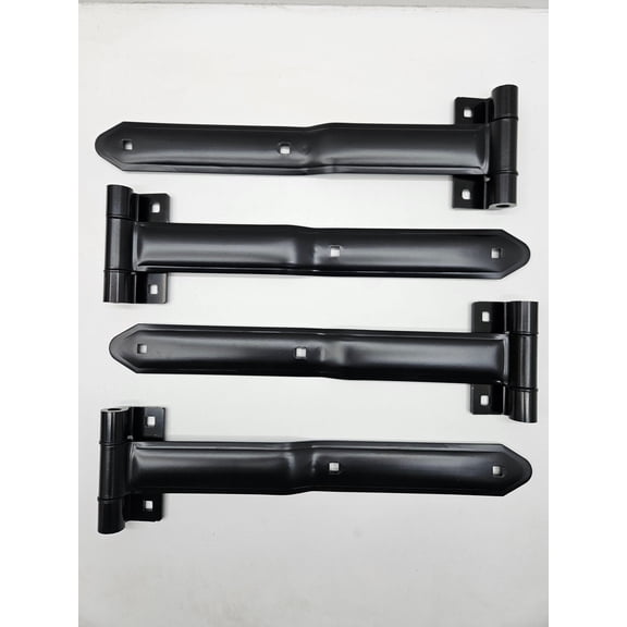 Black Aluminum Cargo Trailer RV Door 16" Strap Hinges / 4 Pack / Offset Bent Hinges