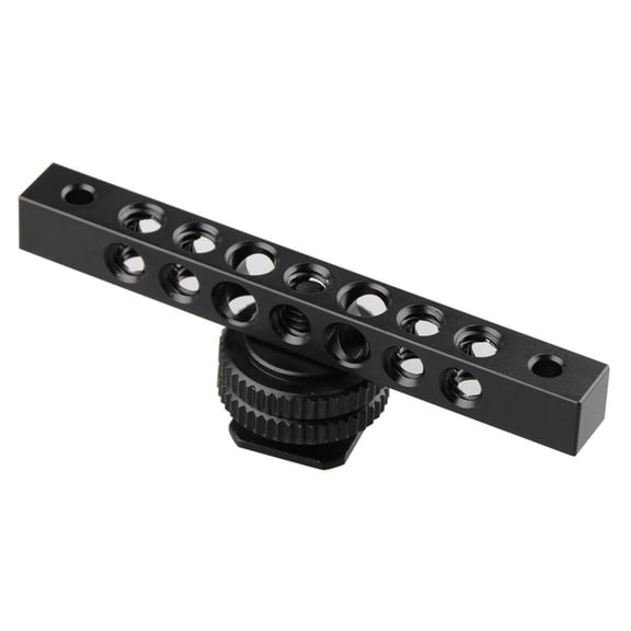 Black Aluminum Cheese Bar with 1/4-20 Thread Hole for Monitors Cheese Bar Hot Shoe Adapter For Photography Equipment