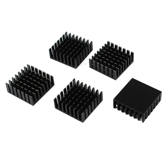 Black Aluminum Chipset Heatsink Cooling Fin 28mm x 28mm x 11mm 5 Pieces