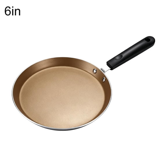 Black Aluminum Crepe Pan with Low-Wall Rim - Non-Stick Flat Griddle Pan, 6in/8in, 350g