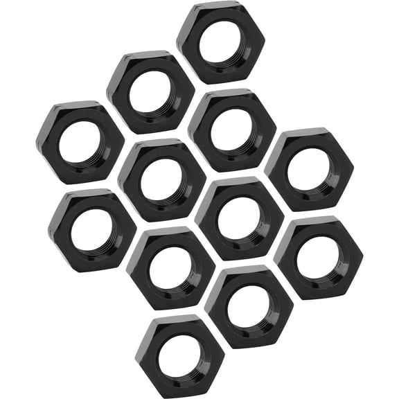 Speedway Motors Black Aluminum Jam Nuts 1/2-20 Fine Thread 12 Pack Includes RH and LH 7075 Alloy 3/4 Inch Hex for Heim Joints Rod Ends Sprint Car