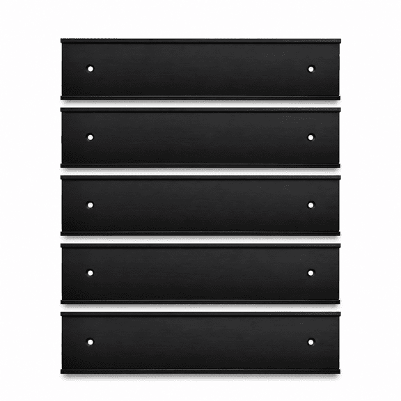 Black Aluminum Nameplate Holder 5-Pack For 2" x 8" Name Plates