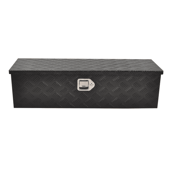 Black Aluminum Pickup Truck Underbody Tool Box with Lock - MT018002 - 39" x 13" x 10" - Durable Storage for Tools & Accessories