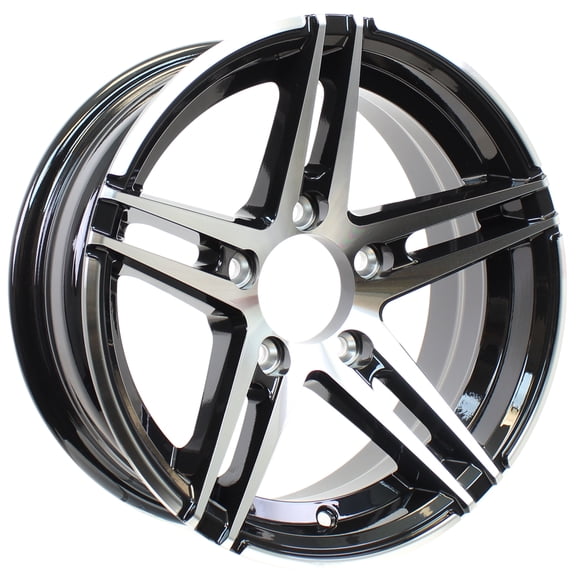eCustomrim Aluminum Trailer Rim 15 Inch 15X5 5 Lug On 4.5 Inch Black Wheel