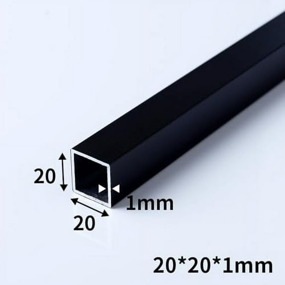 Black Aluminum Square Tubing 2Pcs 20mm x 20mm x 1440mm Long Wall Thickness 1mm, 2 Pack 0.8 inch 0.8" Aluminum Square Tube Black Color 0.8 x 0.8 x 0.04 x 56.69" inch (Appr)