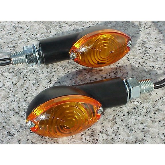 Black/Amber CATEYE TURN SIGNALS for Honda Kawasaki Suzuki Yamaha