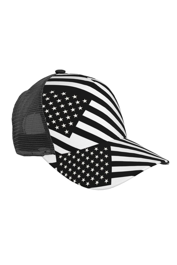 Black America Flag Snapback Trucker Hats Baseball Caps Adjustable Mesh Back Ball Caps For Men Women