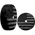thumbnail image 1 of Black America Flag Spare Tire Cover with Backup Camera Hole Wheel Tire Cover Fit Trailer, RV, SUV and Many Vehicle, 1 of 6