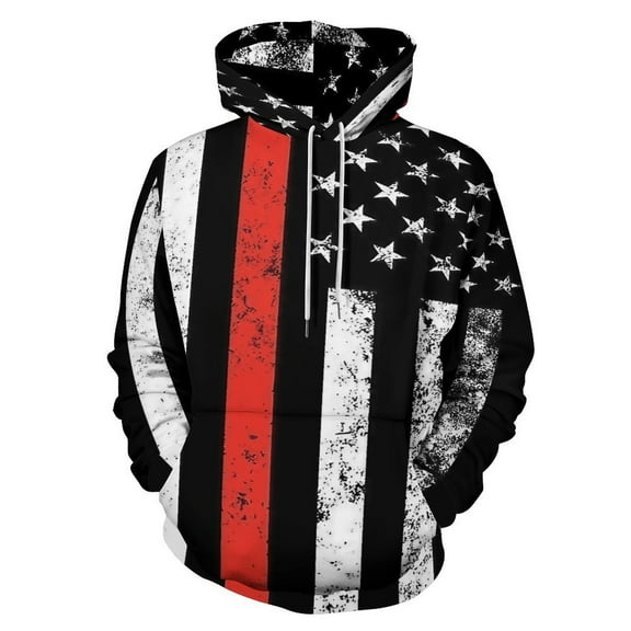Black American Flag 3d Sweatshirts Hoodie Fashion Casual Personality Men's Women Street Hoodie Pullovers Long Sleeve Comfortable Top