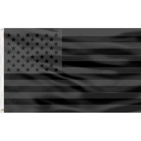 Black American Flag, 3x5 Ft All Black US Flag with Brass Grommets, Double Sided Printing Double Stripes- Durable & Fade Resistant USA Banner