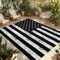thumbnail image 1 of Black American Flag Outdoor Rug 3x5 Ft - Reversible Patio Rug Outdoor Camping Rugs, Vintage USA Flag Washable Indoor Outdoor Area Rugs, Non-Slip Outdoor Carpet Runner for Deck/Porch, 1 of 8
