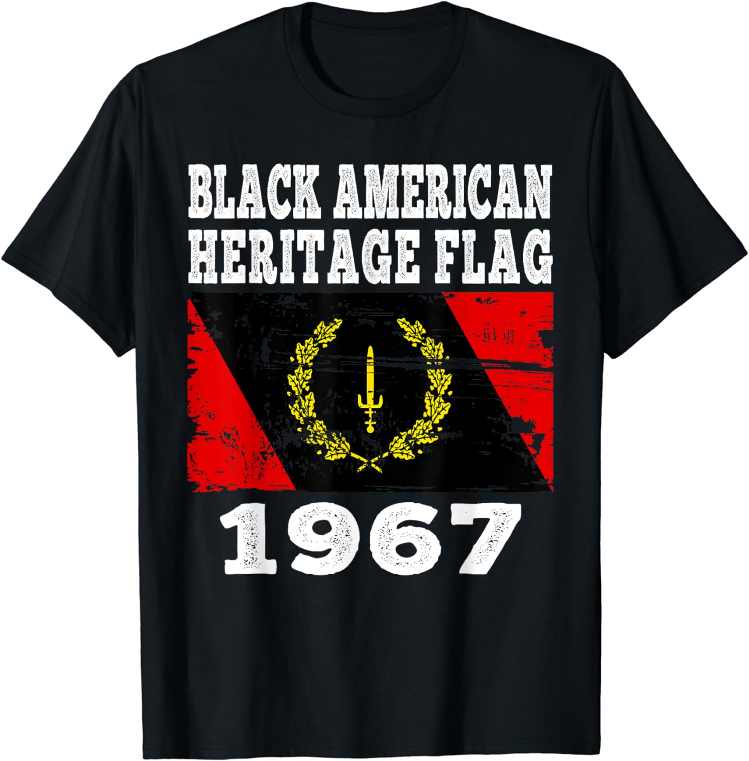 Black American Heritage Flag 1967 Vintage T-Shirt - Walmart.com