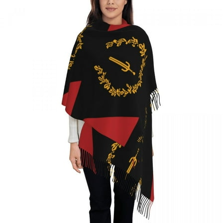 Black American Heritage Flag Women's Pashmina Shawl Wraps Fringe Scarf Long Large Scarf