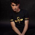 thumbnail image 1 of Black Ancient Egypt T-Shirt, Ankh, Hieroglyphics Kemet Symbols Materials: Egyptian cotton, Size: 3XL, Color: Black, 1 of 1